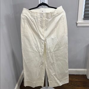 Banana Republic White Wide-Leg Trousers